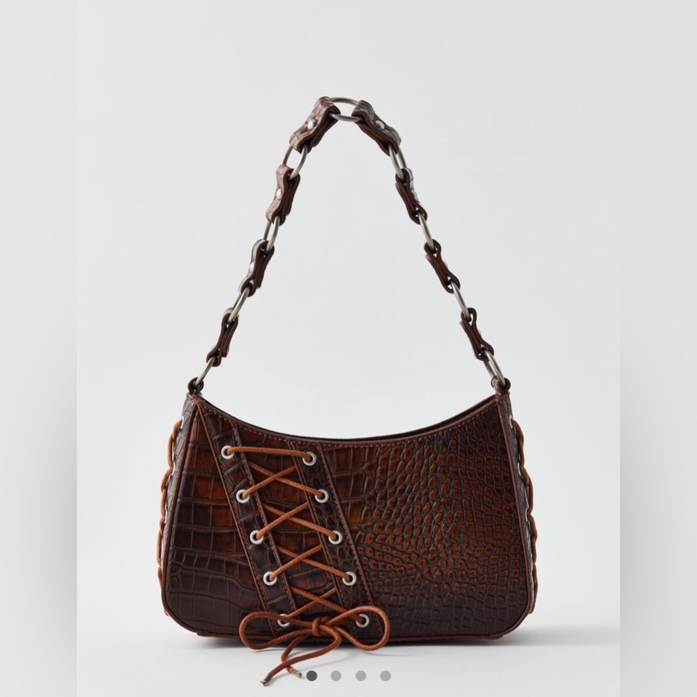 Silence + Noise Kez Boho Laced Bag in Brown - NWT